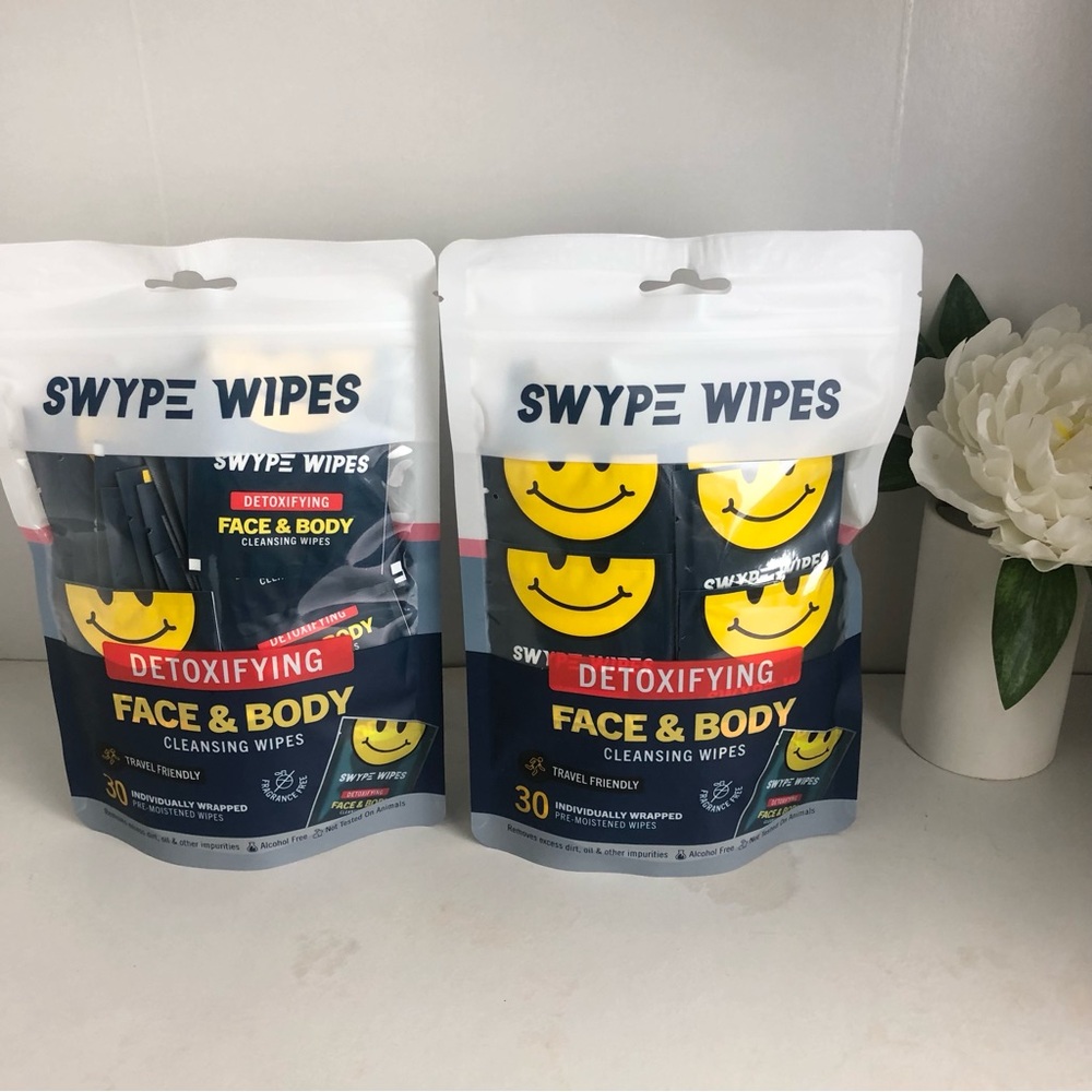 NWT JOE BOXER 》2pks/60pcs《 SWIPE WIPES DETOXIFYING FACE & BODY CLEANSING WIPES!